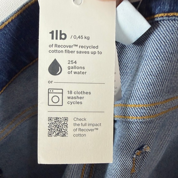 Lands' End Women's Recover High Rise Wide Leg Blue Jeans 10 - Indigo Tide Blue - Picture 13 of 16